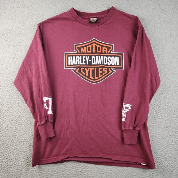 Harley Davidson Shirt Large Texas Independence College Station Long Sleeve Logo - Picture 1 of 11